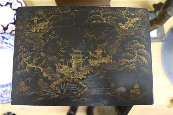 A Regency Japanned chinoiserie cabinet